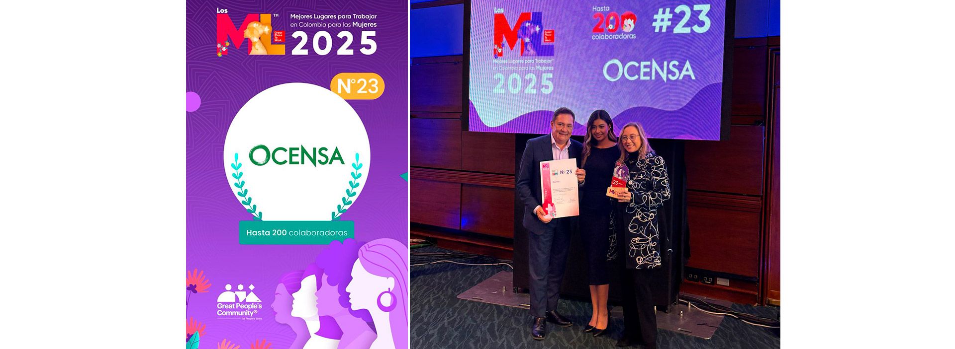 Ocensa en el ranking de ‘Los Mejores Lugares para Trabajar™ en Colombia para las Mujeres, 2025’
