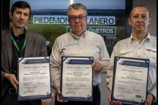 Ocensa recibe tres certificaciones en 2023
